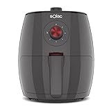 Solac - Freidora sin Aceite Léviter | 1500W | 2.5L | Air Fryer 80-200 Grados | Apta lavavajillas | Temporizador Programable | Diseño Compacto | Temporizador 30min | Freidora Aire | Gris