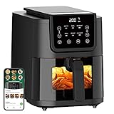 CHEFREE Freidora sin Aceite 5L, Air Fryer con Ventana de Visualización, Pantalla Táctil, Rejilla para Pan, 6 Programas, 1500W, Apta para el Lavavajillas, Negra, AFW01[Clase Energética A+++]