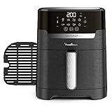 Moulinex Easy Fry & Grill 4.2L EZ5058 Freidora de Aire Sin Aceite 2 en 1 para Freír o a la Parrilla, Pantalla Digital Táctil, 8 Programas para Comidas Sanas, App 125 recetas, Negro, hasta 6 personas