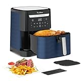 Moulinex Easy Fry XXL 6,5 L - Freidora de Aire 2 en 1 para Freír o a la Parrilla, con Poco o Sin Aceite, l, 8 Programas, Comidas Sanas, Gran Capacidad, Hasta 8 personas, Azul, EZ8014