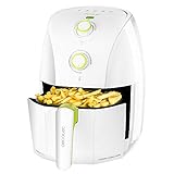 Cecotec Freidora sin Aceite 1,5L de Aire Caliente Cecofry Compact Rapid White. 900 W, Dietética, Capacidad para 400 gr, Temperatura 200ºC, Tiempo Ajustable, Incluye Recetario