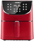 COSORI Freidora de Aire Práctica y Duradera 5,5L Air Fryer 1700W, Tecnología Rapid Air, 55% Menos Energía, 13 Automáticos Modos,Uso Fácil, Panel Táctil, Acero Inox Interior, Hasta 205ºC y 60 Min, Roja